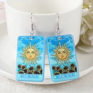 The Sun Tarot Card Earrings NWT